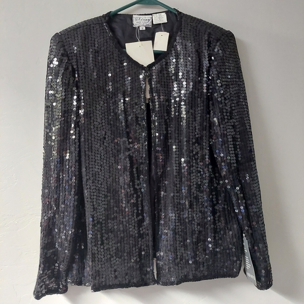 Vintage Stenay Black Top Size S 
‎ Old Money Yacht Luxury Gala Glam Country Club